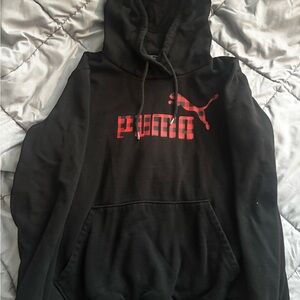 Puma Black Hoodie with Red Logo